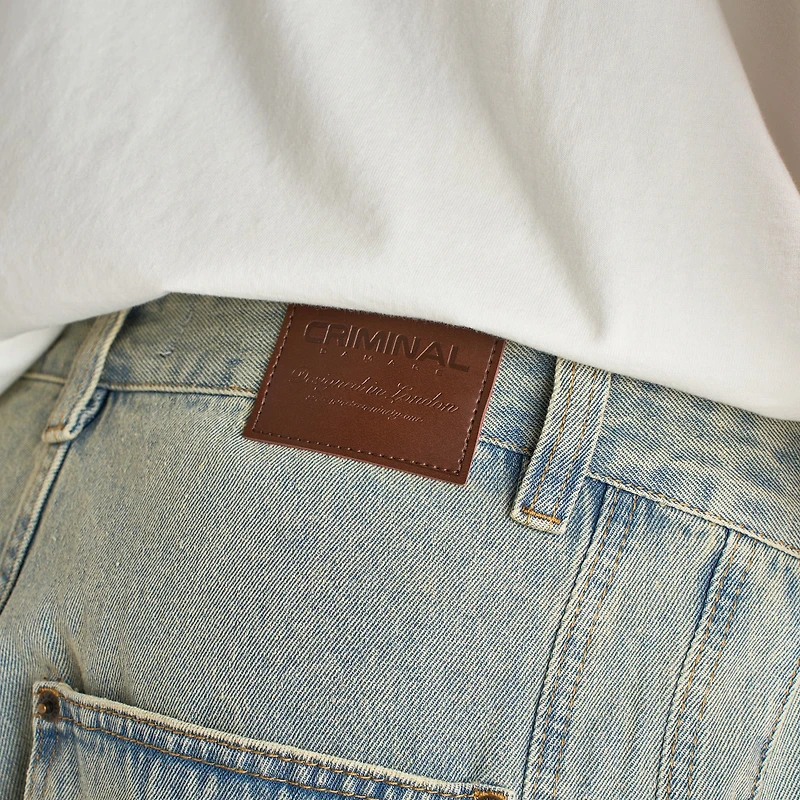Criminal Damage Pantalon en Jean Ondulé  / Bleu Délavé