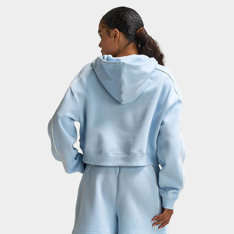 New Balance Chandail à Capuche Zippé intégral Liseré Bleu Oxford / Sel de Mer