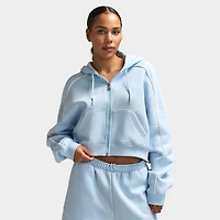New Balance Chandail à Capuche Zippé intégral Liseré Bleu Oxford / Sel de Mer