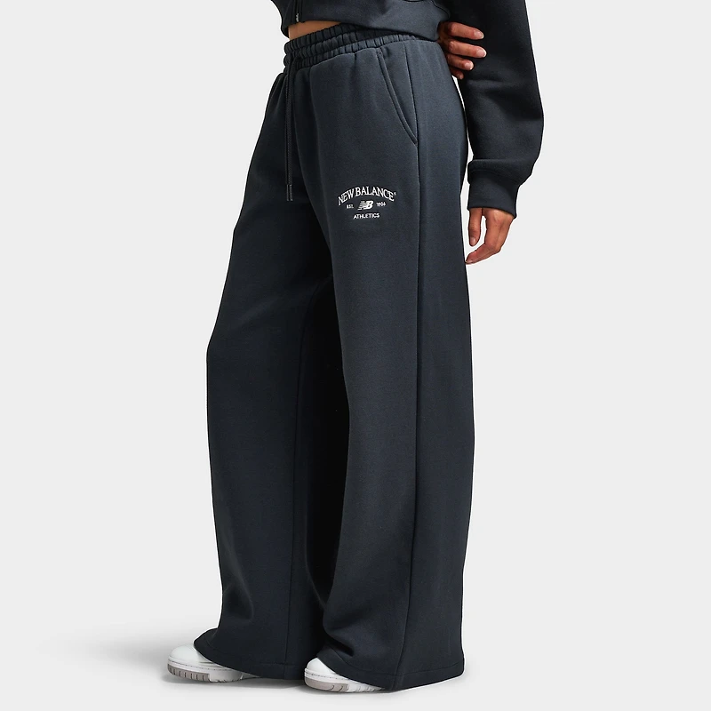New Balance Women's Athletic Wide Leg Joggers / Black