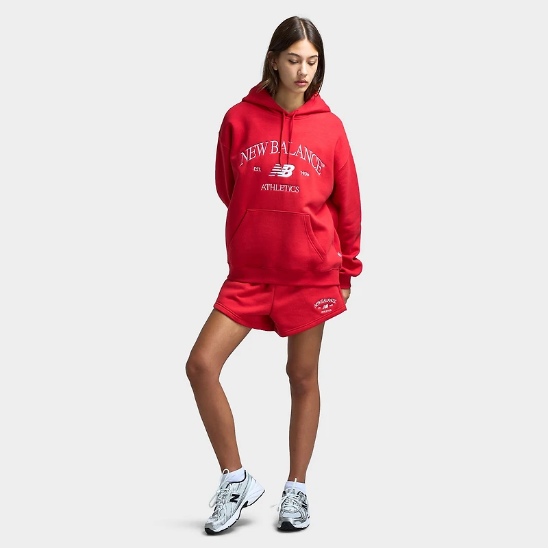 New Balance Women's Athletic Fleece Shorts / Red