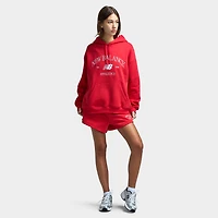 New Balance Women's Athletic Pullover Hoodie / Red