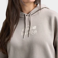New Balance Femmes Chandail à Capuchon Motif Graphique / Brun