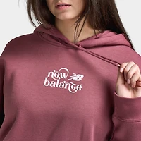 New Balance Femmes Chandail à Capuchon Motif Graphique / Rouge