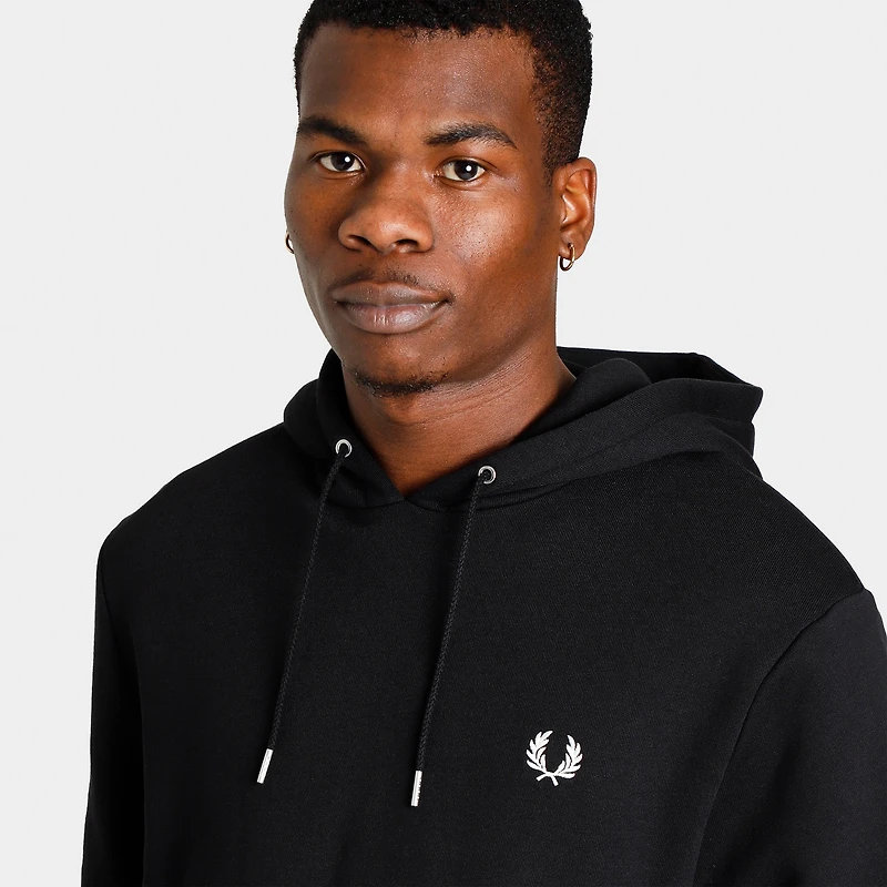 Fred Perry Tipped Pullover Hoodie / Black