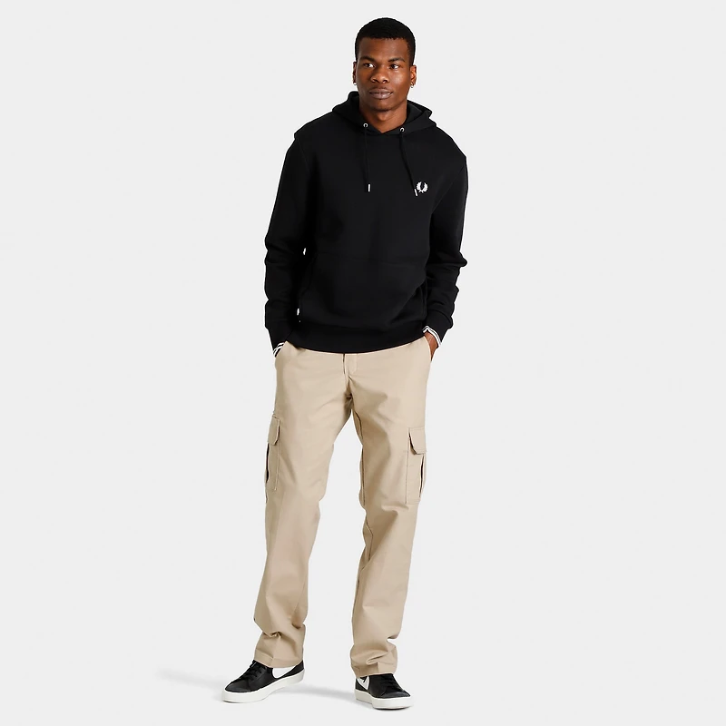 Fred Perry Tipped Pullover Hoodie / Black