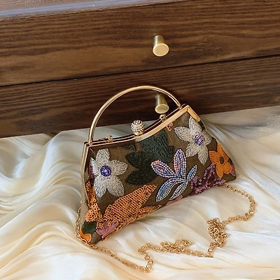 90038 Straw Sequin Bag