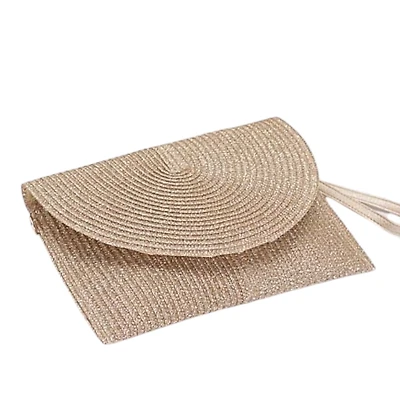 90023 Metallic Straw Clutch