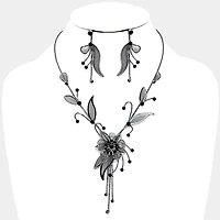 80023 Mesh Flower Necklace