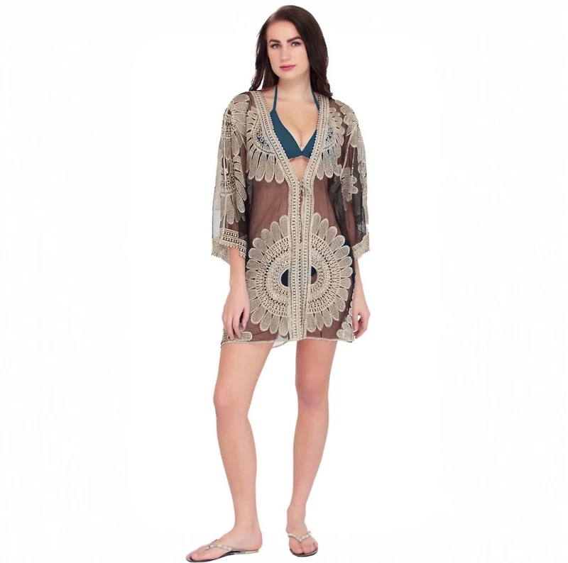70344 Tropical Sheer Kimono