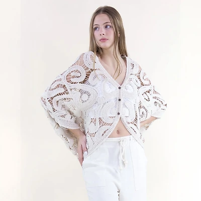 70347 Swirl Crochet Cardi