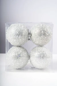 4" Silver Confetti Ball