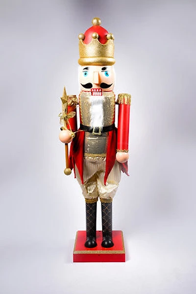 64" Plastic Collapsible Nutcracker w/movement &Music w/UL plug-Red/Gold