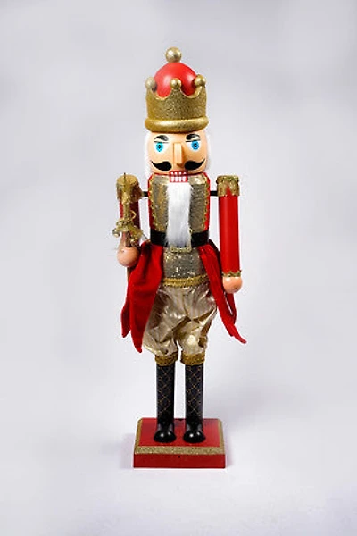 44" Plastic Collapsible Nutcracker w/movement &Music w/UL plug-Red/Gold