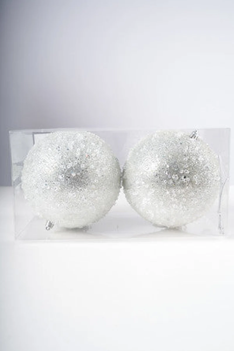 6" Silver Confetti Ball