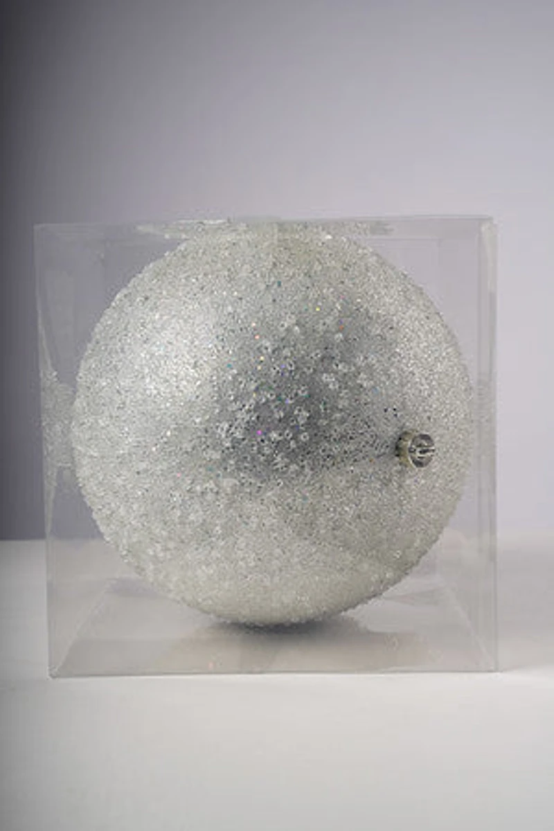 8" Silver Confetti Ball