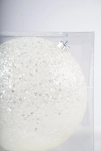 12" White w/Silver Confetti Ball