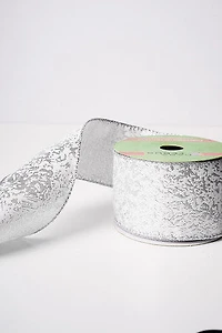 2.5" 25 FT White Silver Ribbon