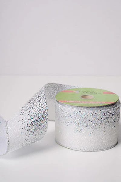 2.5" 25 FT Silver Chunky and White Ribbon