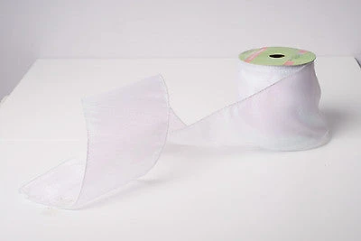 2.5" 25 FT Iridescent White Ribbon