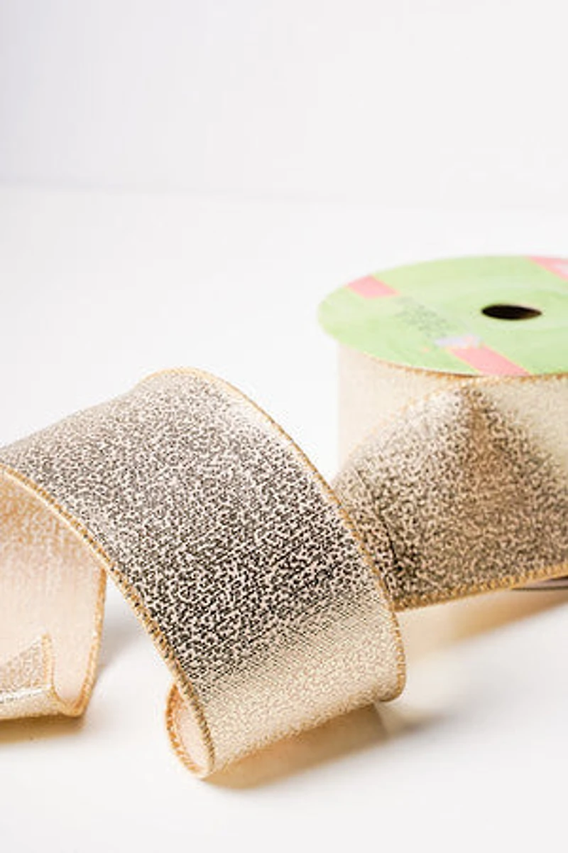 2.5" 25 FT Gold Burlap Ribbon