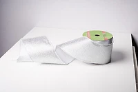 4"x 25 FT Silver Burlap Ribbon
