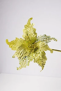 14" Poinsettia Glitter Net Green/Green