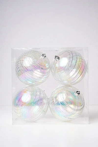 4" Irid Ball w/Silver Stripe