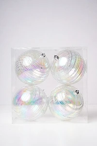 4" Irid Ball w/Silver Stripe