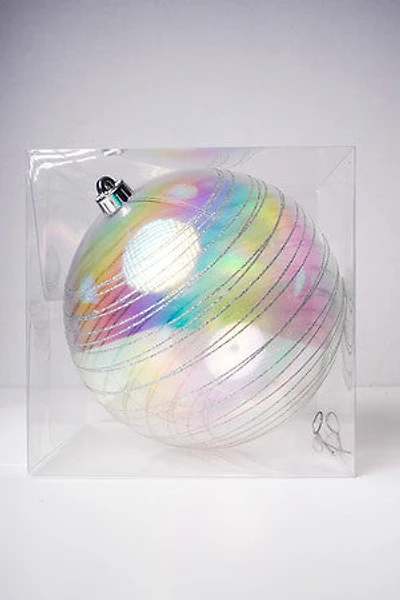 8" Irid Ball w/Silver Stripe