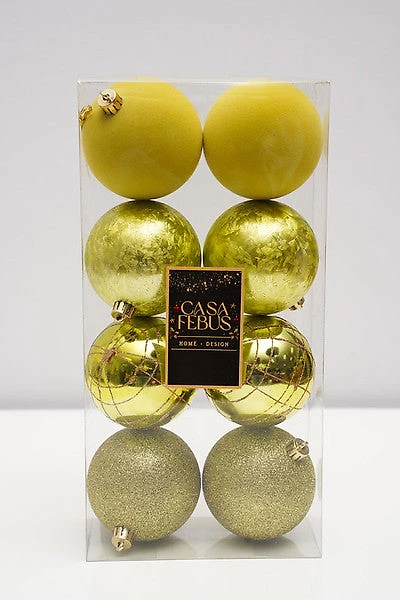 3" Green Ball Set/8 4 Design