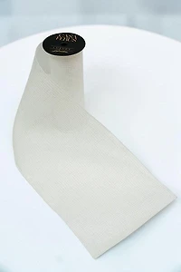 12" x 25 FT Ribbon White/Silver Stripes