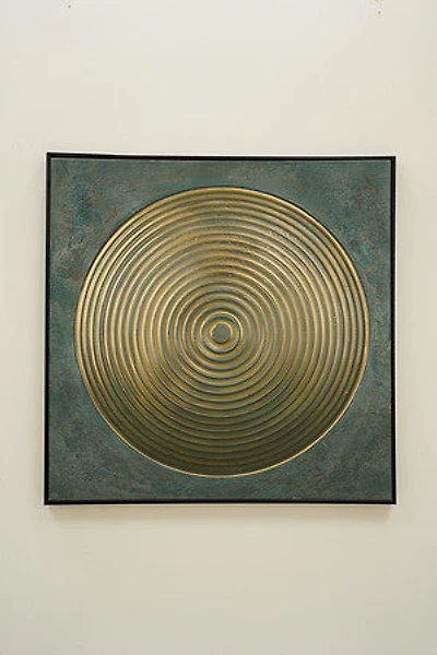 32" X 32" BRONCE CIRCLE GOLD FOIL/ BLACK FRAME