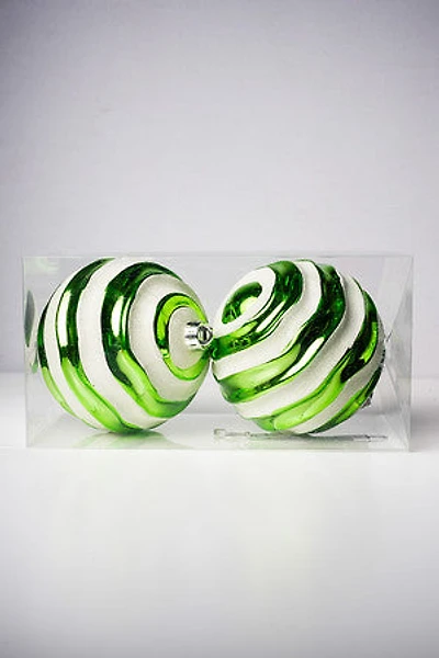 6"BALL GREEN/WHITE STRIPES