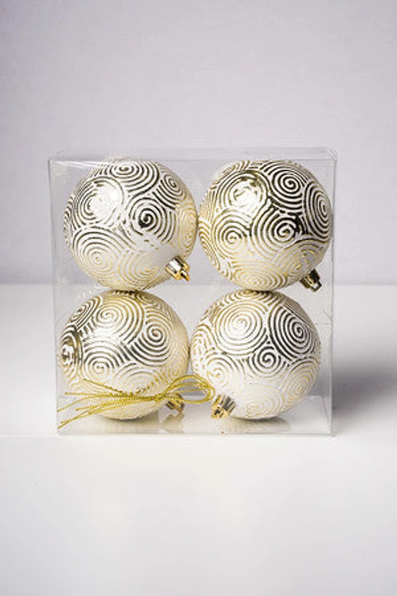 3" Cream Gold Ball
