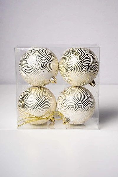 3" Cream Gold Ball