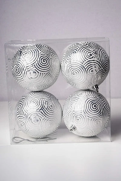 3" Cream Silver Ball