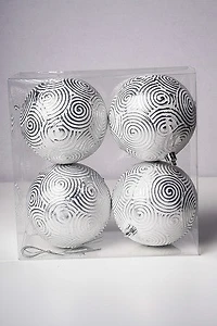 3" Cream Silver Ball