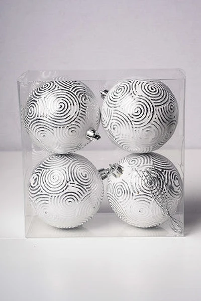 4" Cream Silver Ball