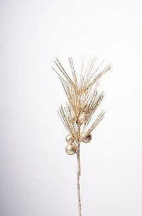 20"  Glittered Pine Spray Champagne