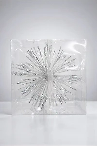 12" Sputnik Glittered Ball - Silver