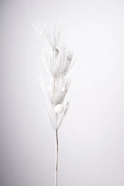 32"  Glittered Pine Spray White Irid