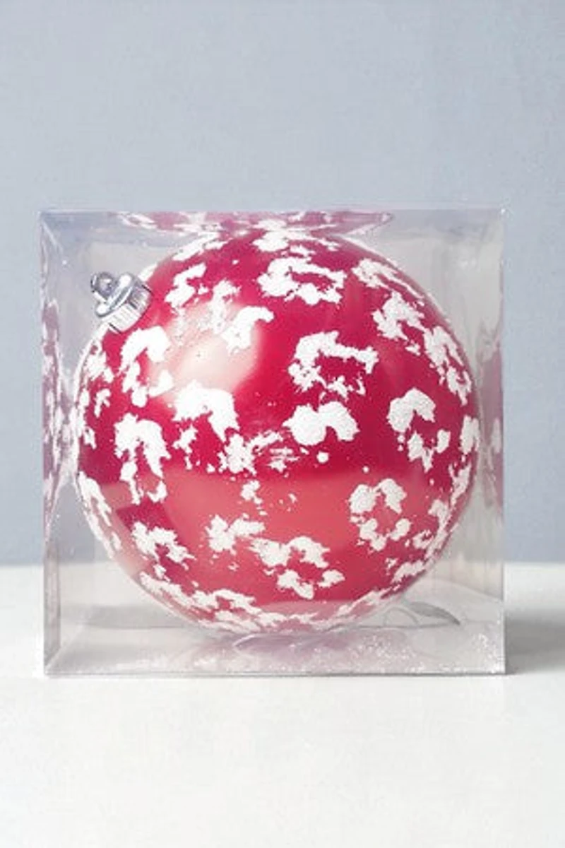 8" Ball Matte Red W/Snow