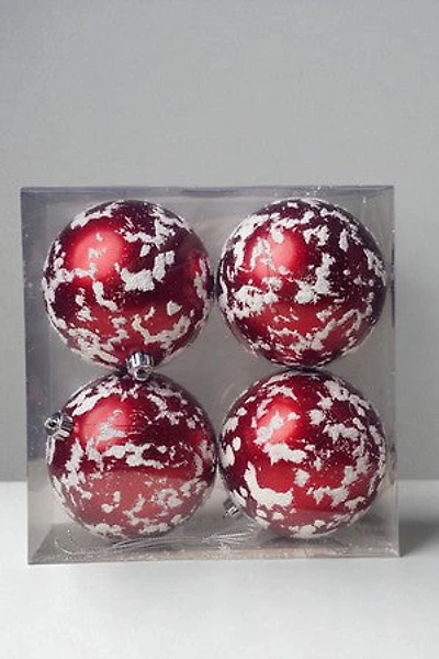 4" Ball Matte Red W/Snow