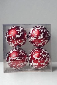 4" Ball Matte Red W/Snow