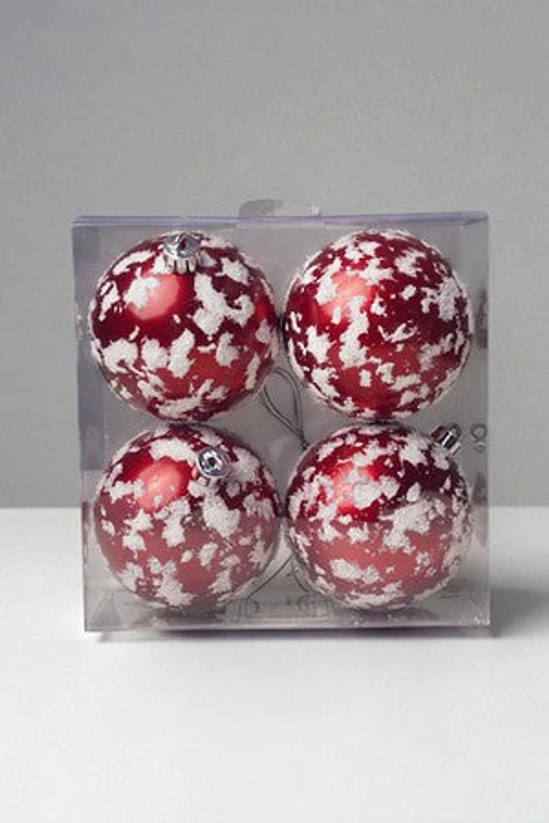 3" Ball Matte Red W/Snow