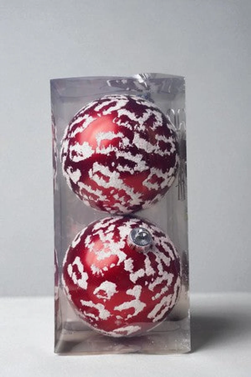 6" Ball Matte Red W/Snow
