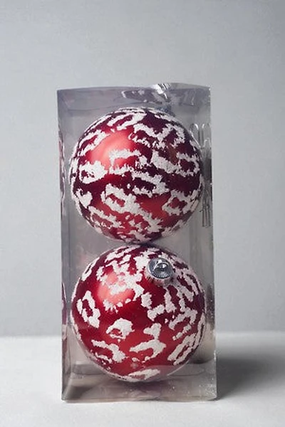 6" Ball Matte Red W/Snow