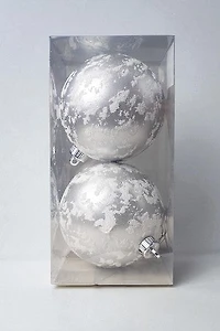 6" Ball Matte Silver W/Snow