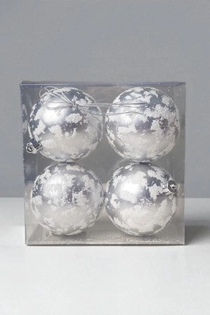 3" Ball Matte Silver W/Snow
